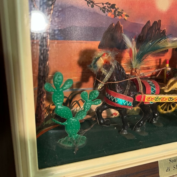 Vintage Sicilian Italian Folk Art miniature Horse And people Souvenir in box 60s - Picture 4 of 16